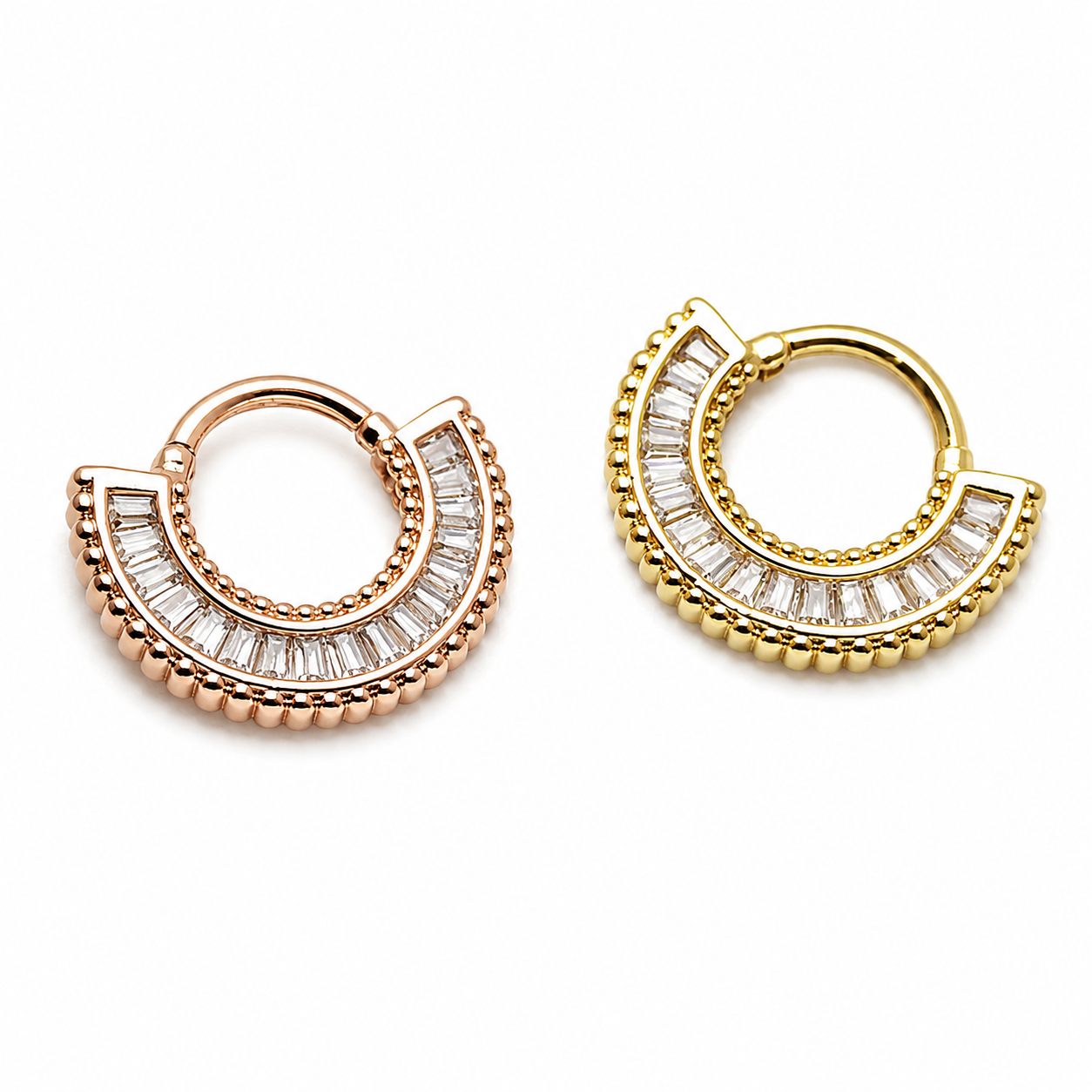 16g Clicker CZ Stones daith septum