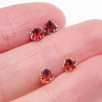 Implant Titanium Garnet Earrings 20g Pair