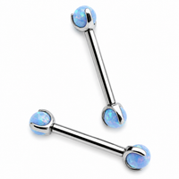 Cornflower Blue Opal Titanium Nipple Jewelry