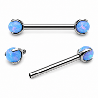 Cornflower Blue Opal Titanium Nipple Jewelry