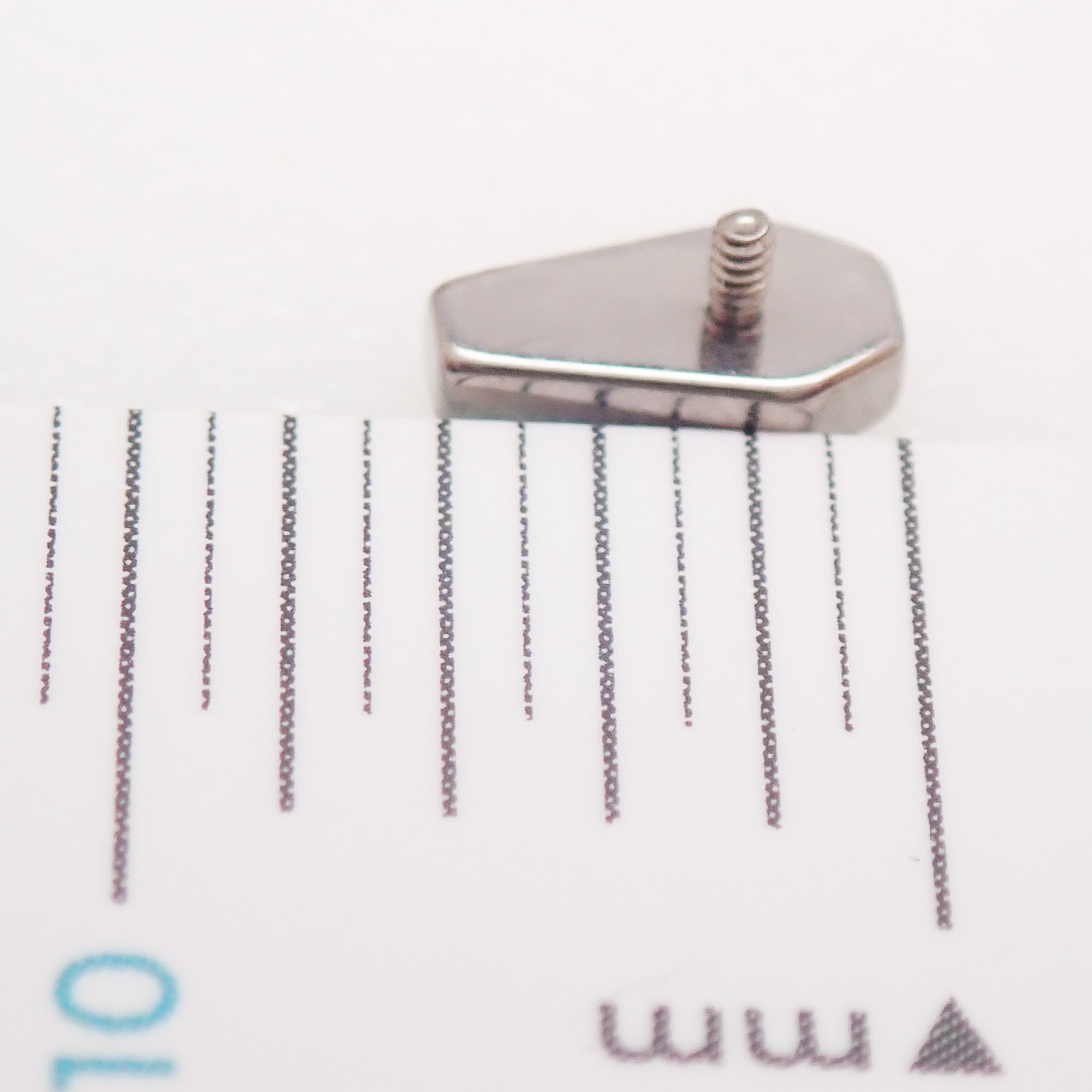 Coffin CZ Cross Titanium Flatback/ Labret Piercing 18g, 16g, 14g