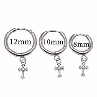 Titanium Hoop Cross Earrings 20g (pair)