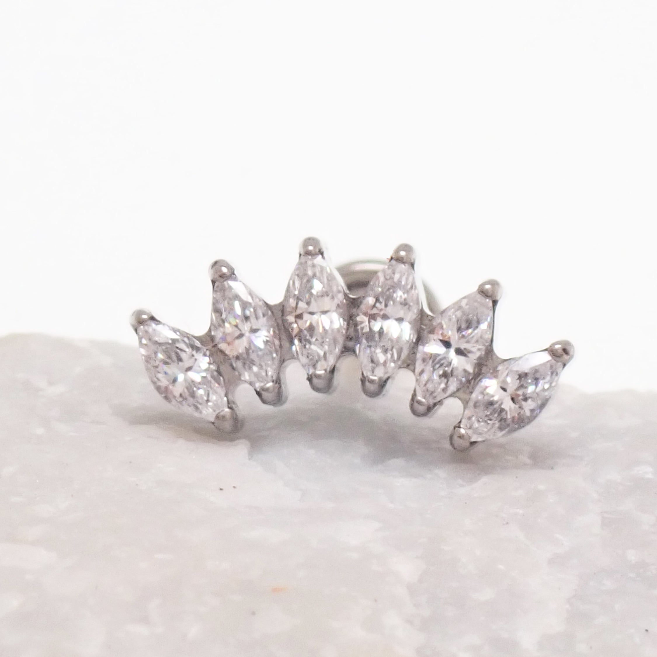 Helix Curve Titanium Flatback Labret Piercing