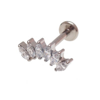 Helix Curve Titanium Flatback Labret Piercing