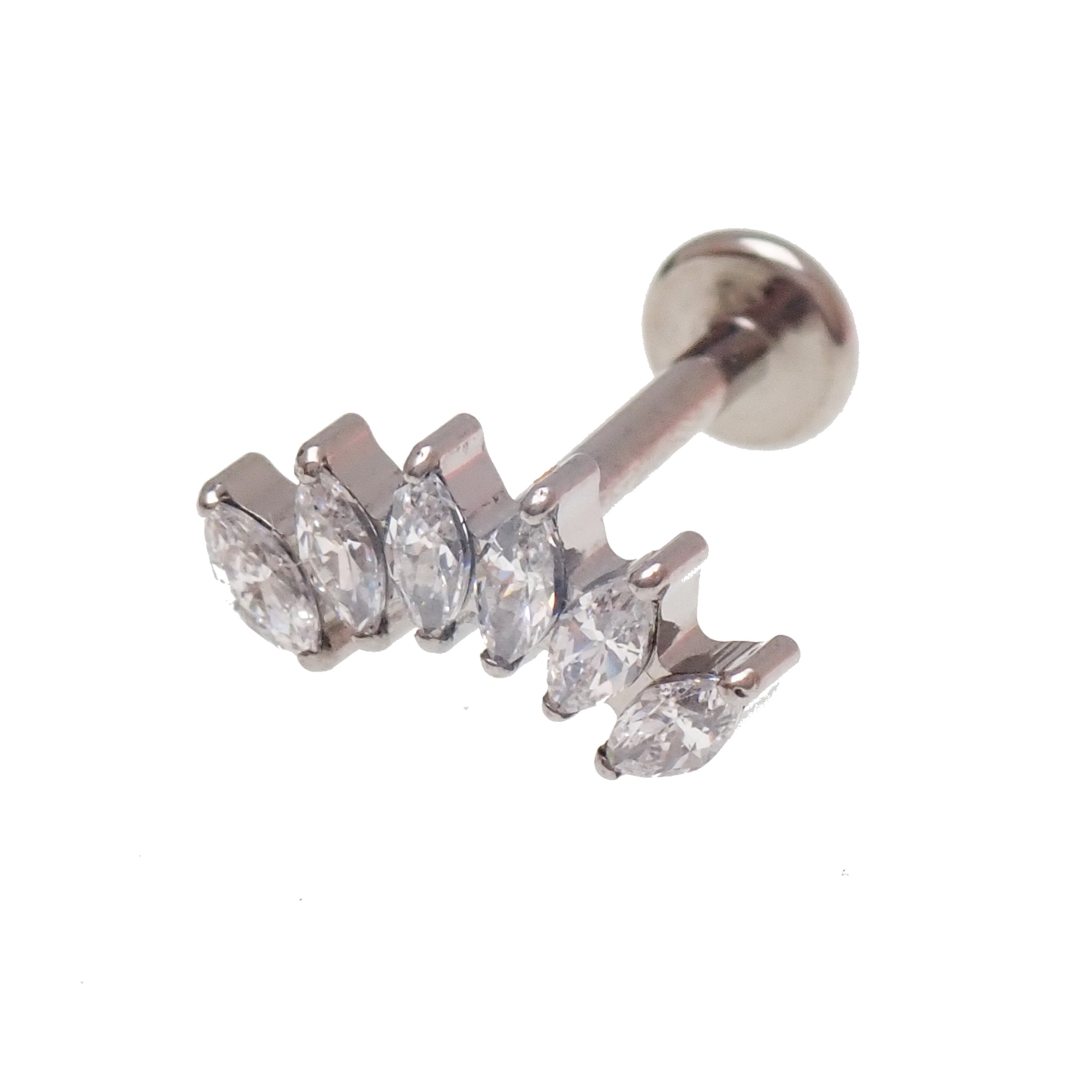 Helix Curve Titanium Flatback Labret Piercing