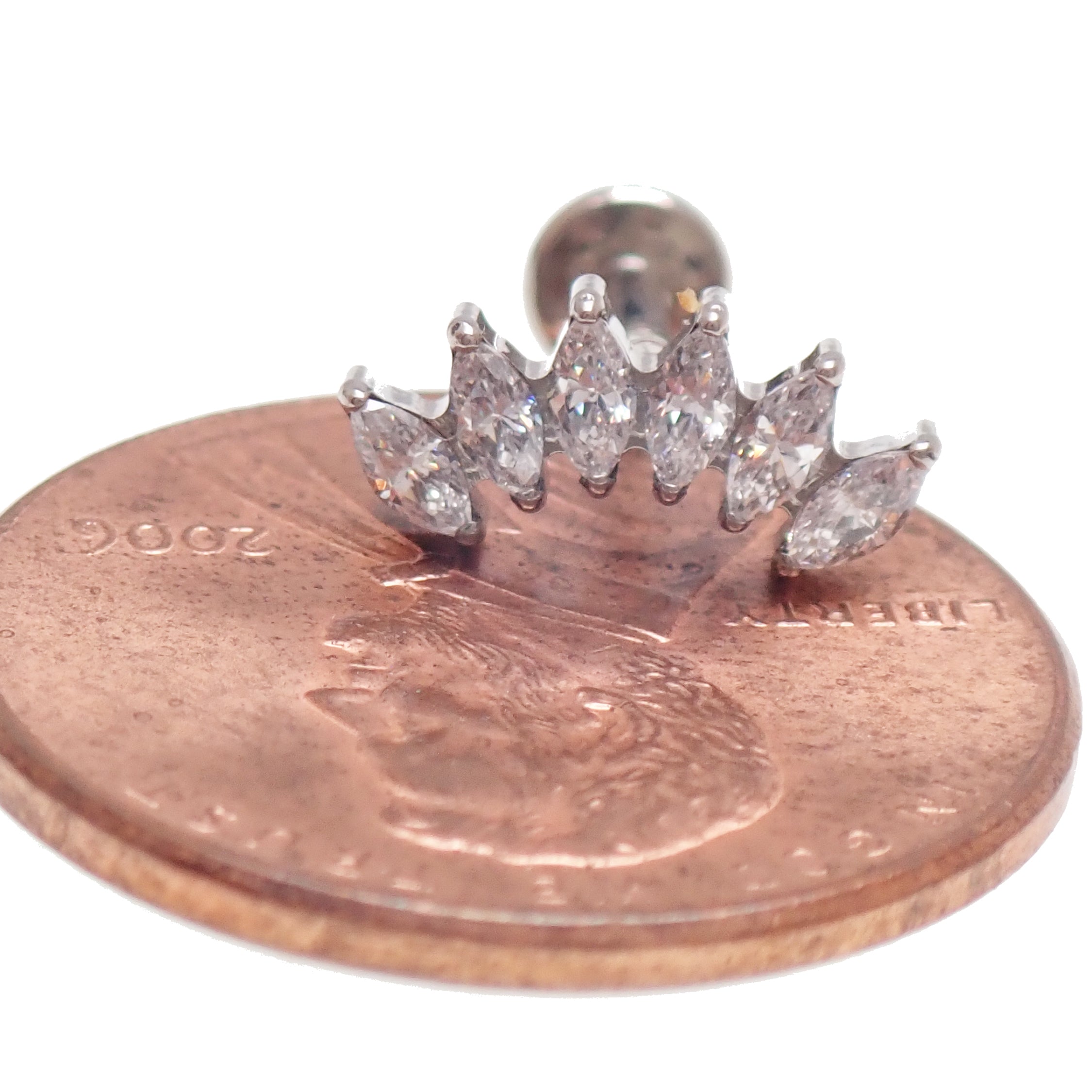 Helix Curve Titanium Flatback Labret Piercing