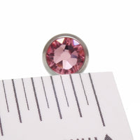 Green or Pink CZ Tongue Titanium Barbell Piercing 14g