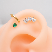 Helix Curve Titanium Flatback Labret Piercing