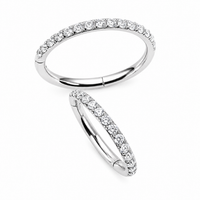Titanium CZ Clicker Hoop 16g, 18g, 20g