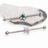 Implant Grade Titanium CZ Star Industrial Piercing