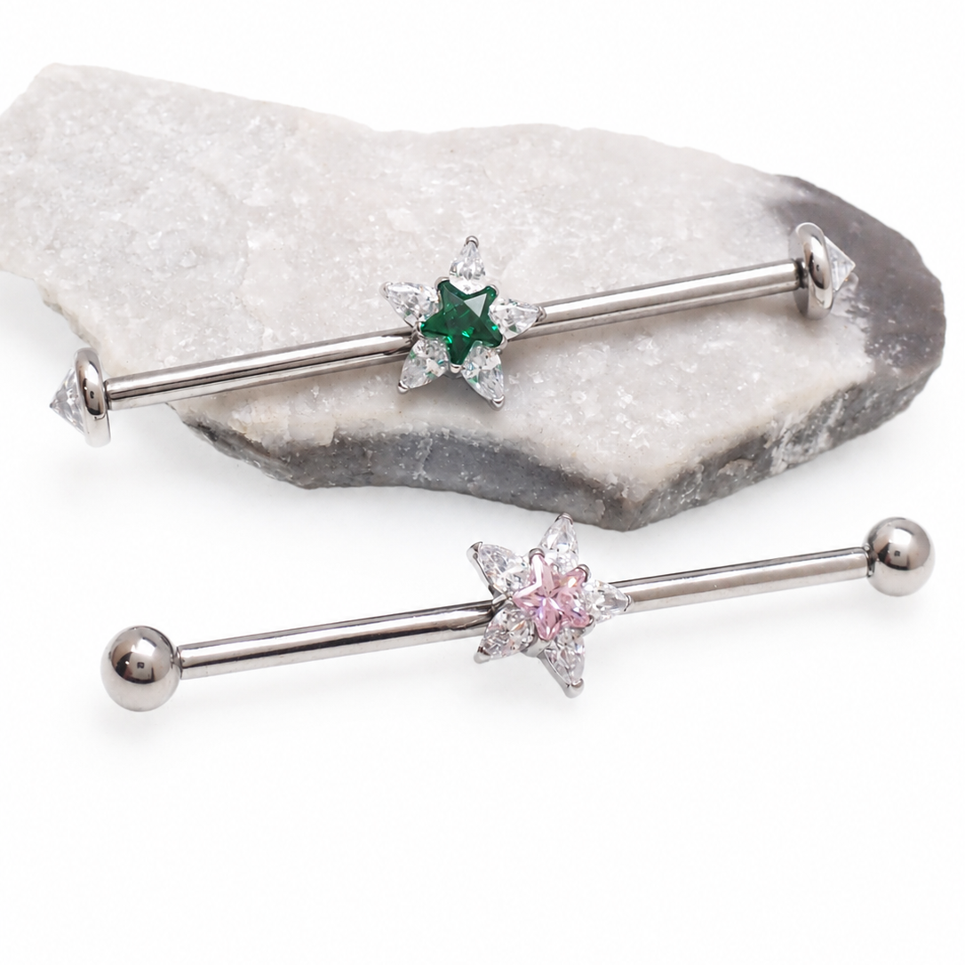 Implant Grade Titanium CZ Star Industrial Piercing