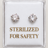 Sterilized Titanium Earrings • Implant-Grade CZ Stud Earrings
