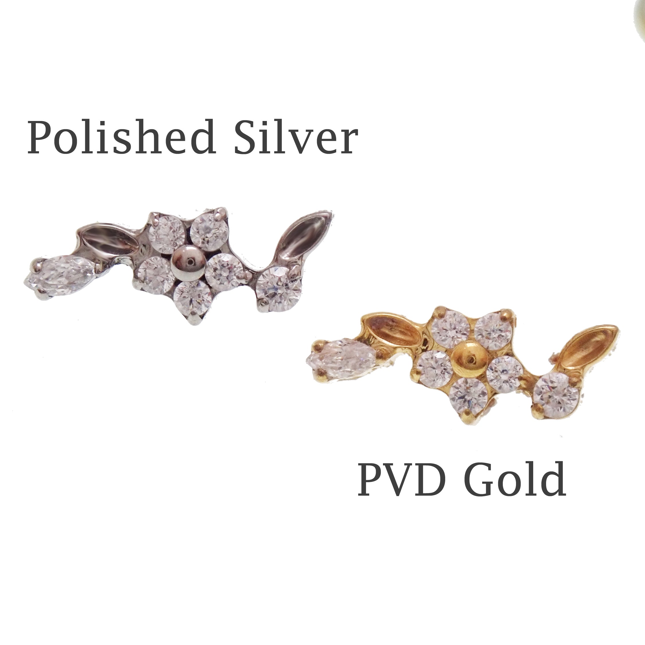 Colorful dainty flower titanium flatback labret earrings with 0.9mm thread, perfect for subtle piercings and stylish jewelry.