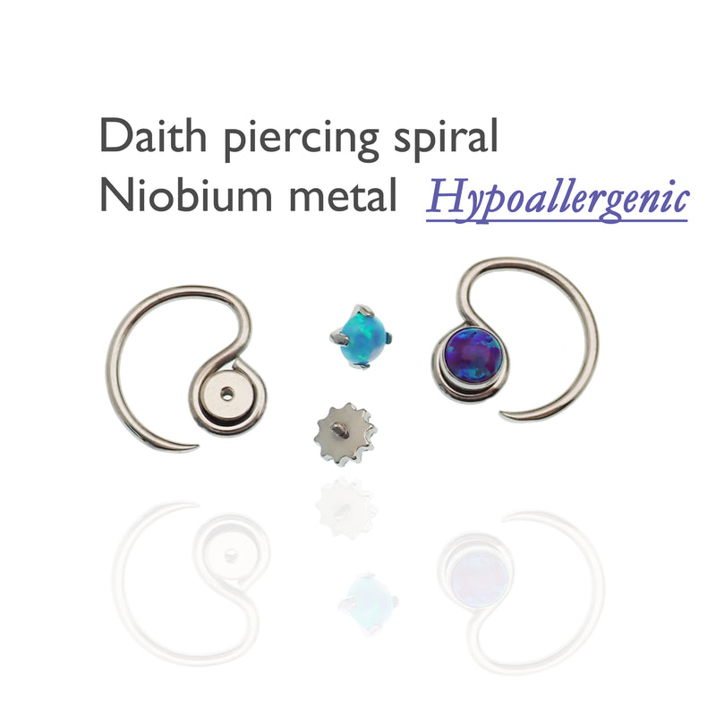 Niobium Daith Spiral 16g add own top design