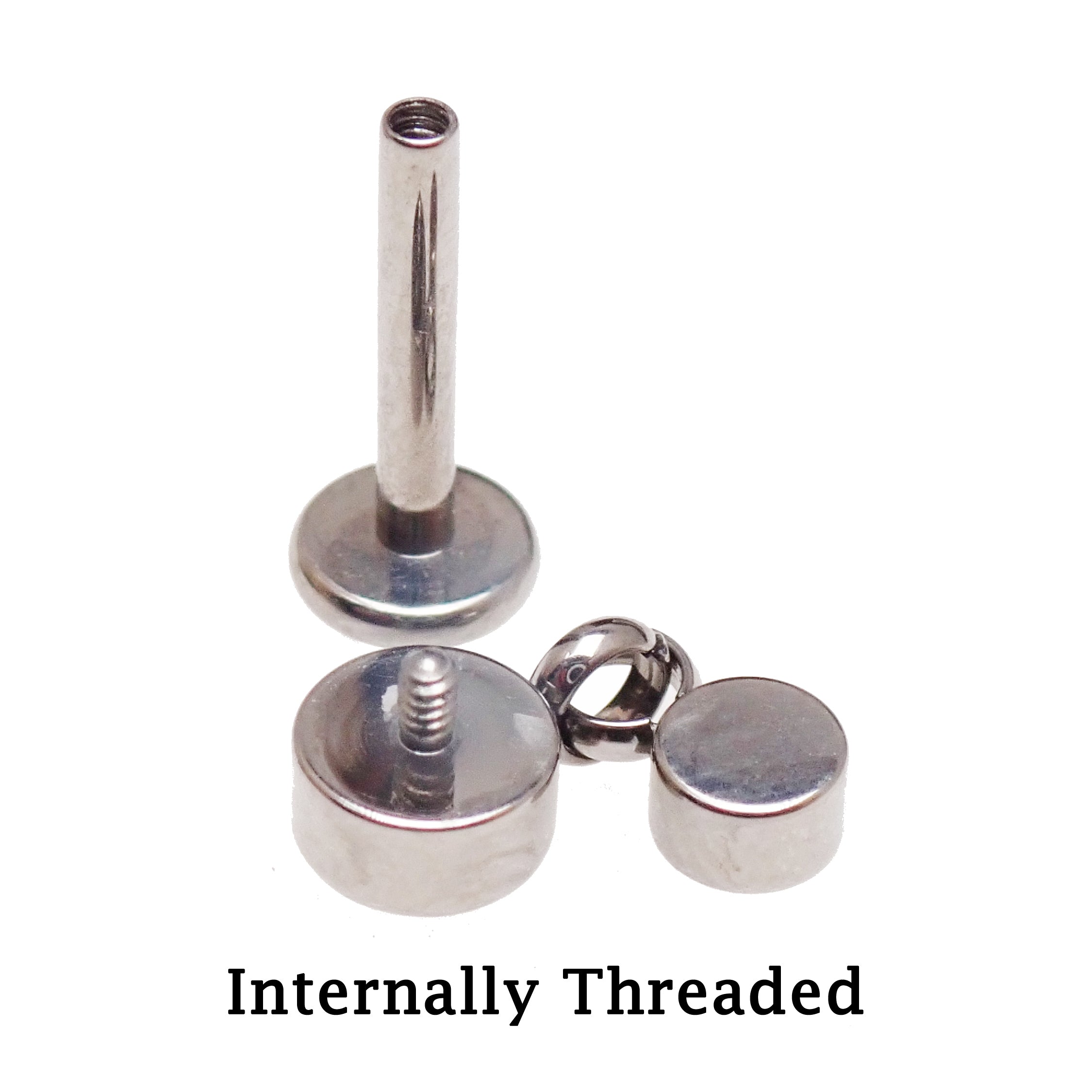 Dangly CZ Implant Titanium Flatback Piercing- Internally Threaded