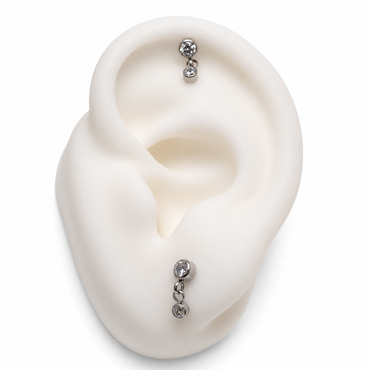 Dangly CZ Implant Titanium Flatback Piercing- Internally Threaded