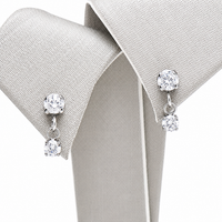 Implant Titanium Dangly Threadless Push Fit CZ Flatback Piercing