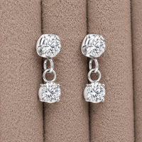 Implant Titanium Dangly Threadless Push Fit CZ Flatback Piercing