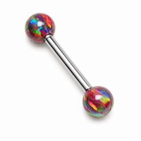 Dark Cherry Opal Titanium Barbell 14g, 12g