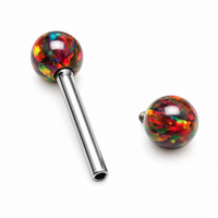 Dark Cherry Opal Titanium Barbell 14g, 12g