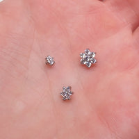 Implant Titanium Flower CZ Dermal Top, 14g- 1.2mm Thread