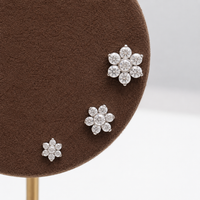 Implant Titanium Flower CZ Dermal Top, 14g- 1.2mm Thread
