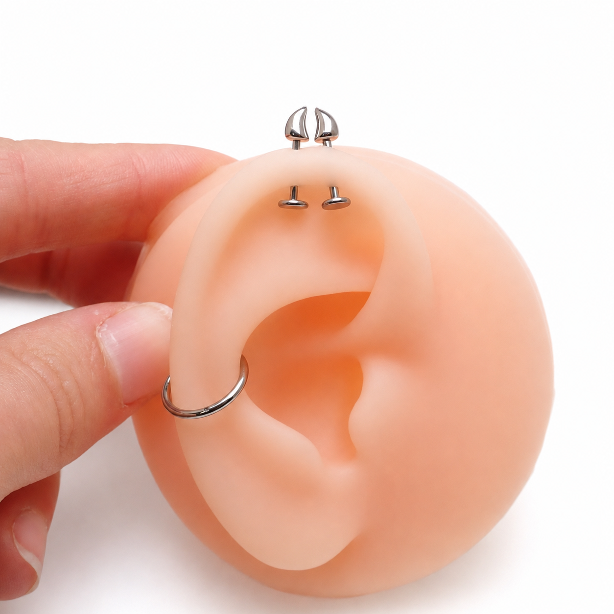 Devils Horns Helix Titanium Flatback 18g, 16g, 14g