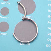 Implant Grade Titanium Double Row CZ Conch, Helix Clicker- 16g 12mm