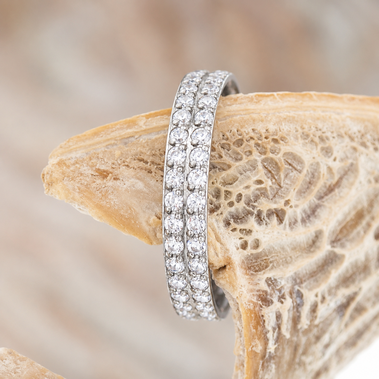 Implant Grade Titanium Double Row CZ Conch, Helix Clicker- 16g 12mm