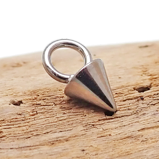 Titanium 4mm Spike Charm - Fits up to 10g Hoops!