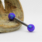 Mermaid Purple Opal Titanium Nipple Bar 14g, 12g