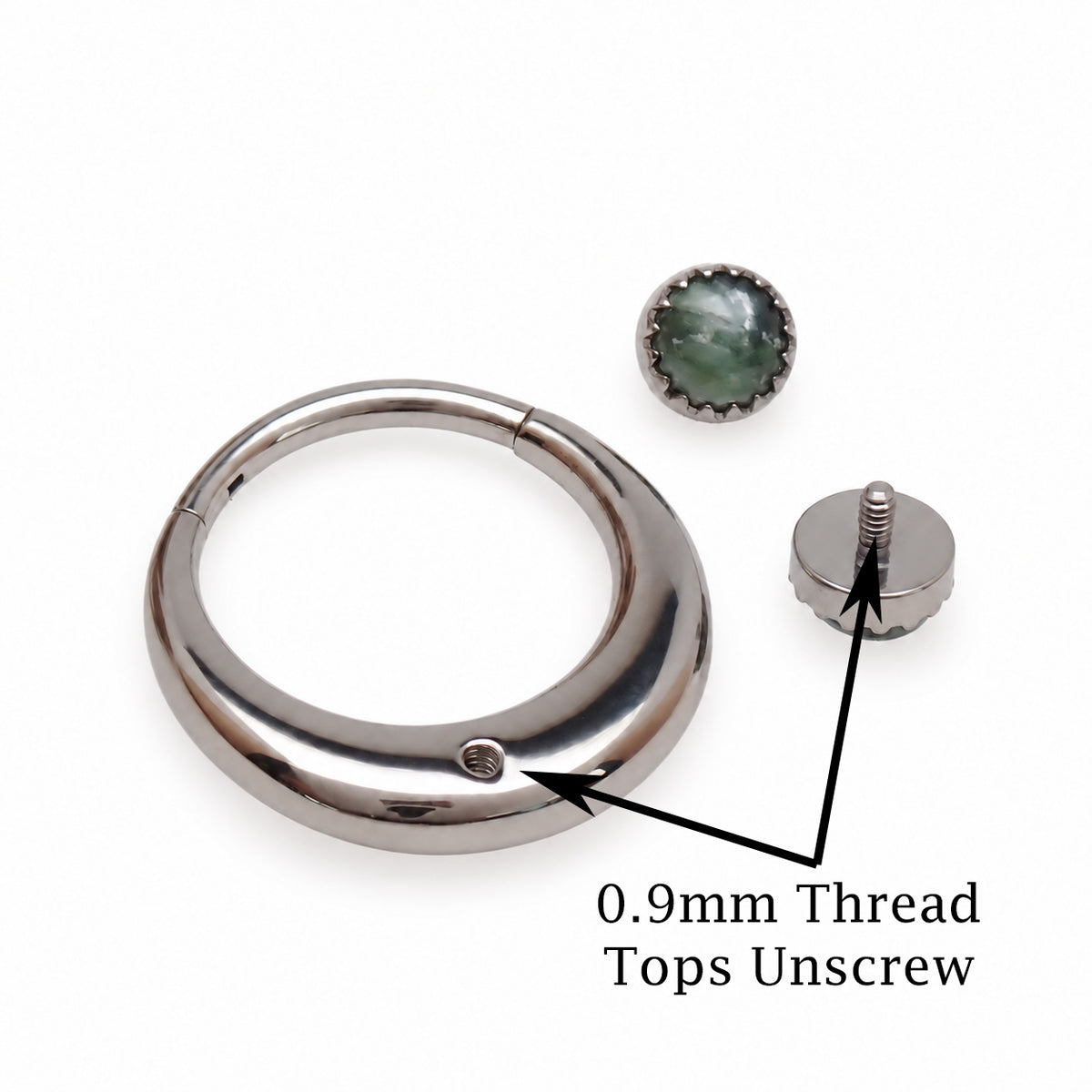 Implant Titanium Chunky Natural Stone Clicker – 16G/14G