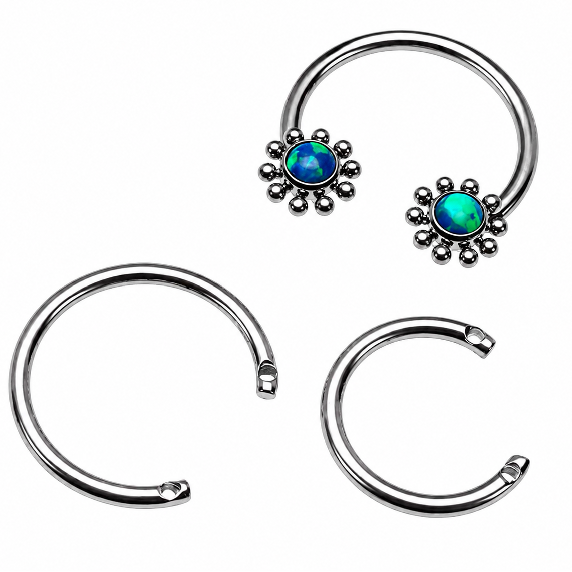 Circular Titanium Horseshoe with 16g Top Holes- Horseshoe Only