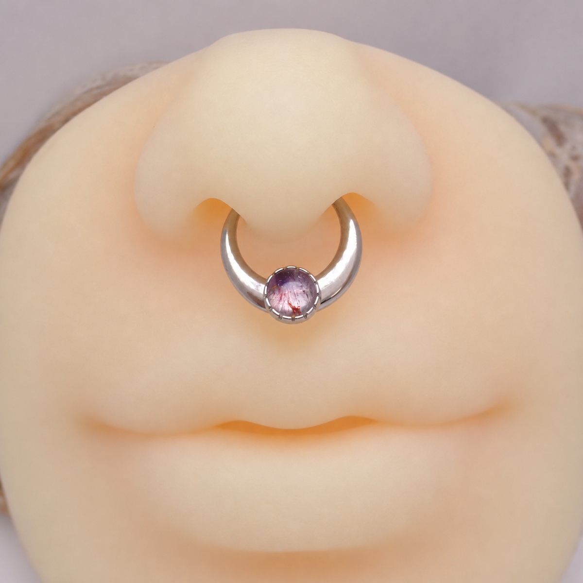 Implant Titanium Chunky Natural Stone Clicker – 16G/14G