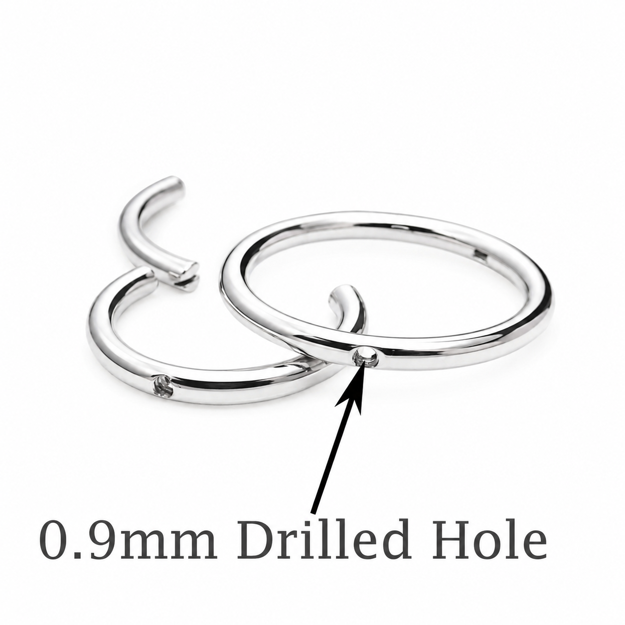 Implant Titanium 0.9mm Drilled Clicker – 16G-0.9mm hole