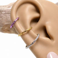 Crisscross-Etched Titanium Clicker 16g