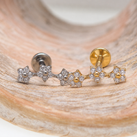 Implant Titanium Curved Flower CZ Helix Cluster- Internally Threaded