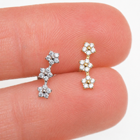 Implant Titanium Curved Flower CZ Helix Cluster- Internally Threaded