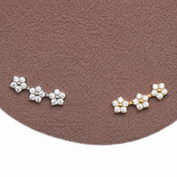 Implant Titanium Curved Flower CZ Helix Cluster- Internally Threaded