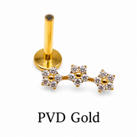 Implant Titanium Curved Flower CZ Helix Cluster- Internally Threaded