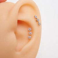 Implant Titanium Curved Flower CZ Helix Cluster- Internally Threaded