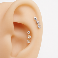 Implant Titanium Curved Flower CZ Helix Cluster- Internally Threaded