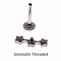 Implant Titanium Curved Flower CZ Helix Cluster- Internally Threaded