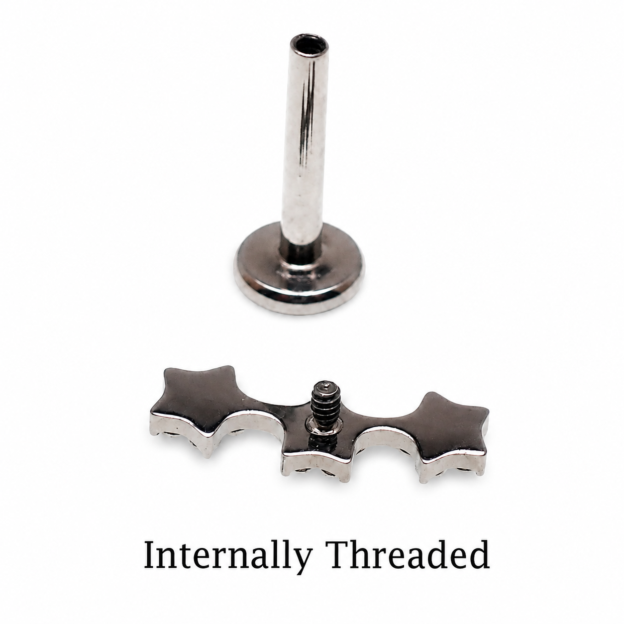Implant Titanium Curved Flower CZ Helix Cluster- Internally Threaded