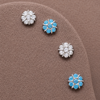 Implant Titanium natural stone Flatback Piercing, Internally Threaded