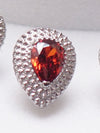 Titanium Push-Fit Teardrop Piercing – Single Stud | Moss Agate, Garnet, Moonstone |