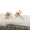 14k Sun top / Titanium Flatback Push fit Piercing