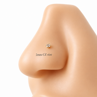 14K Nose piercing 2mm CZ