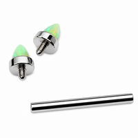 Green Apple Opal Cone Nipple Bar 14g, 12g