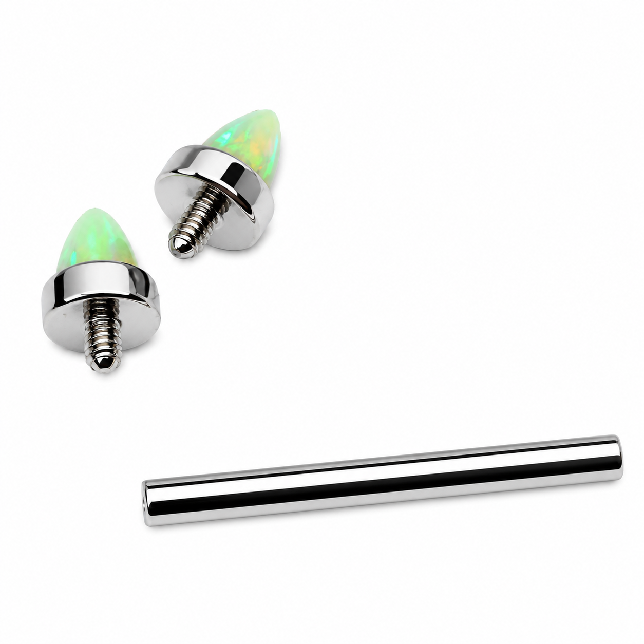 Green Apple Opal Cone Nipple Bar 14g, 12g